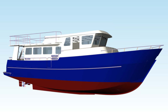 3д модель повой яхты на бахе проекта TY-43
