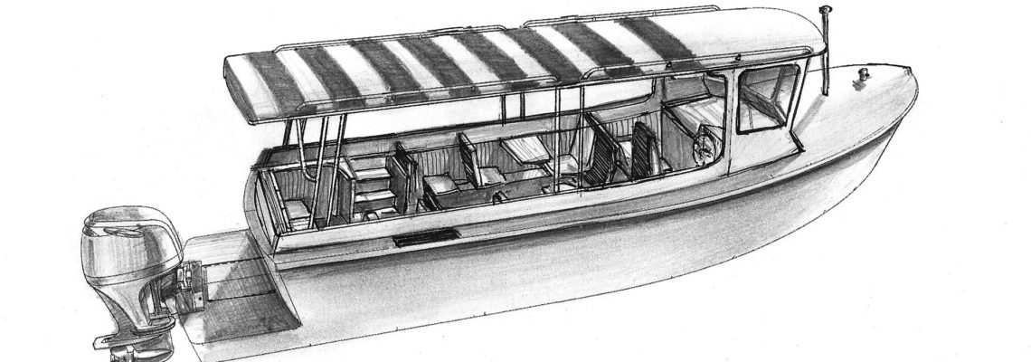 Эскиз пассажирского катера MB-800 Passenger