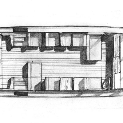 Эскиз пассажирского катера MB-800 Passenger - вид сверху